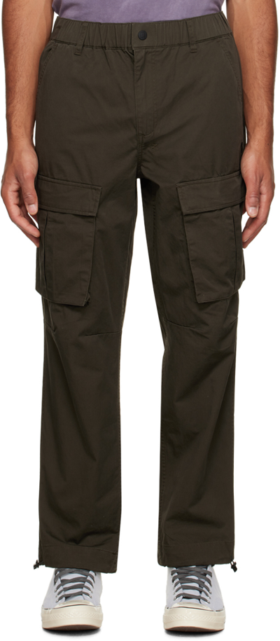 Ksubi Khaki Embroidered Cargo Pants In Black