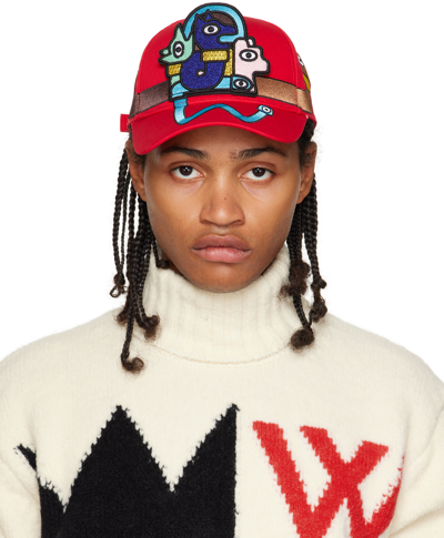 Walter Van Beirendonck Red Otranto Cap