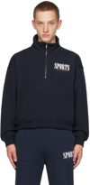 SPORTY AND RICH NAVY SPORTS SWEATSHIRT
