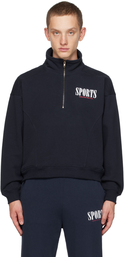 Sporty And Rich Navy Sports Sweatshirt