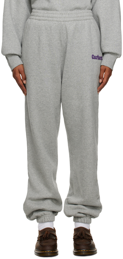 Carhartt Gray Bubbles Lounge Pants In Heather/cassis