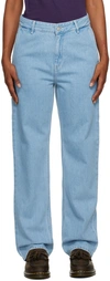 Carhartt Brandon Cotton Denim Jeans In Blue Stone Bleached