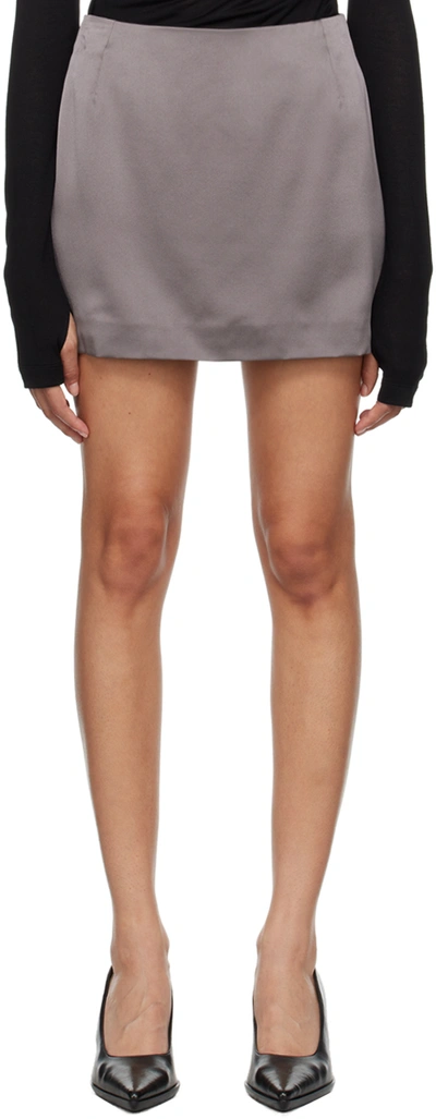 Peter Do Silk Charmeuse Miniskirt In Warm Silver