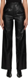 ANINE BING BLACK CARMEN FAUX-LEATHER PANTS