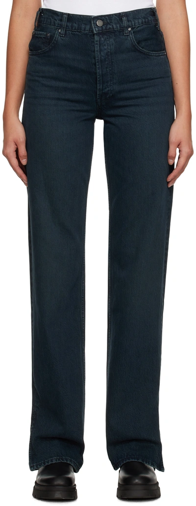 Anine Bing Navy Roy Jeans In Avalon Blue