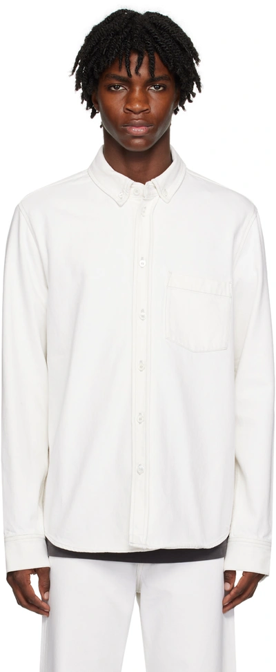 Wood Wood Denim Ansell Shirt In 0001 White