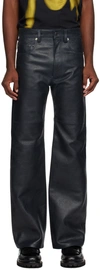 WOOD WOOD NAVY HENRY LEATHER PANTS