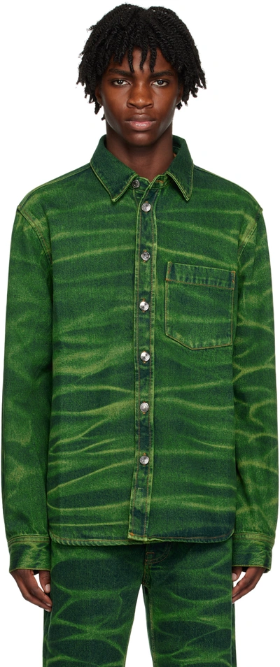 Wood Wood Zaman Denim Shirt In Green