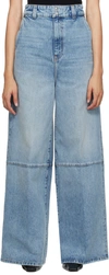 Y/project Isla Rigid Mid-rise Wide-leg Jeans In Blue