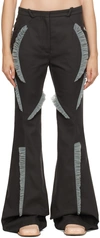 Kiko Kostadinov Gray Flared Trousers In Slate/silver