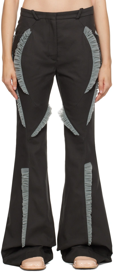 Kiko Kostadinov Grey Flared Trousers In Grey