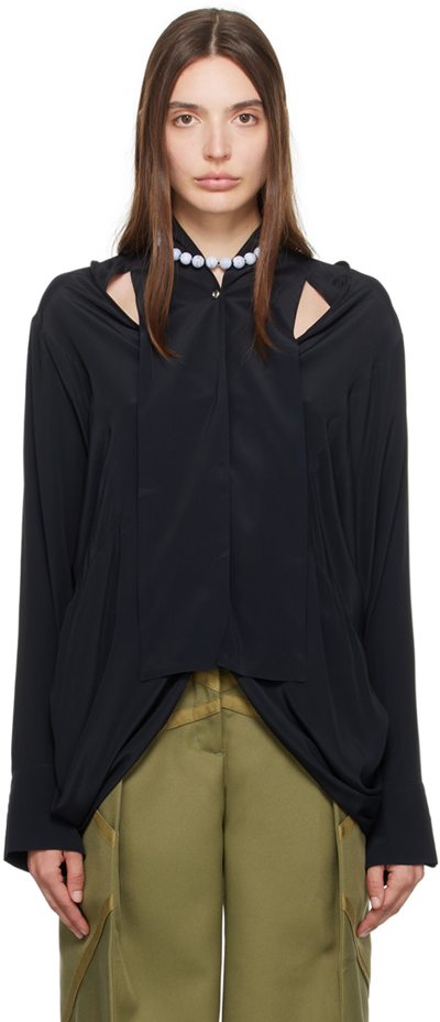 Kiko Kostadinov Black Coat Tail Shirt In Pitch Black