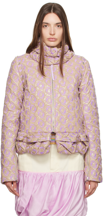 KIKO KOSTADINOV BEIGE & PURPLE MOBIUS JACKET
