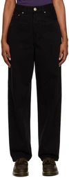 Carhartt Derby High-rise Straight Jeans In Black Garment Dyed