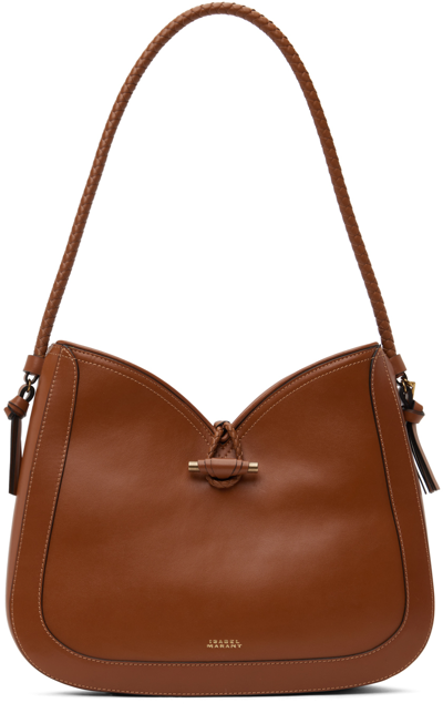Isabel Marant Vigo Leather Shoulder Baguette Bag In Brown