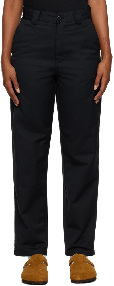 Carhartt Black Master Trousers In Black Rinsed