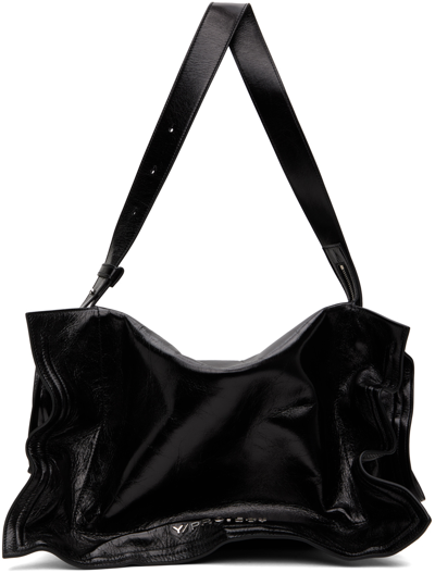 Y/project Black Wire Cabas Bag In Shiny Black