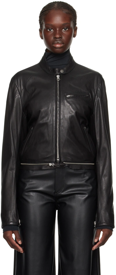Rag & Bone Sedona Cropped Leather Moto Jacket In Black