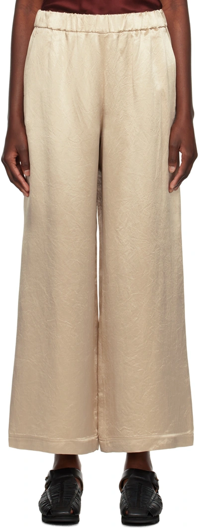 Max Mara Acanto Satin Wide Pants In 066 Albino