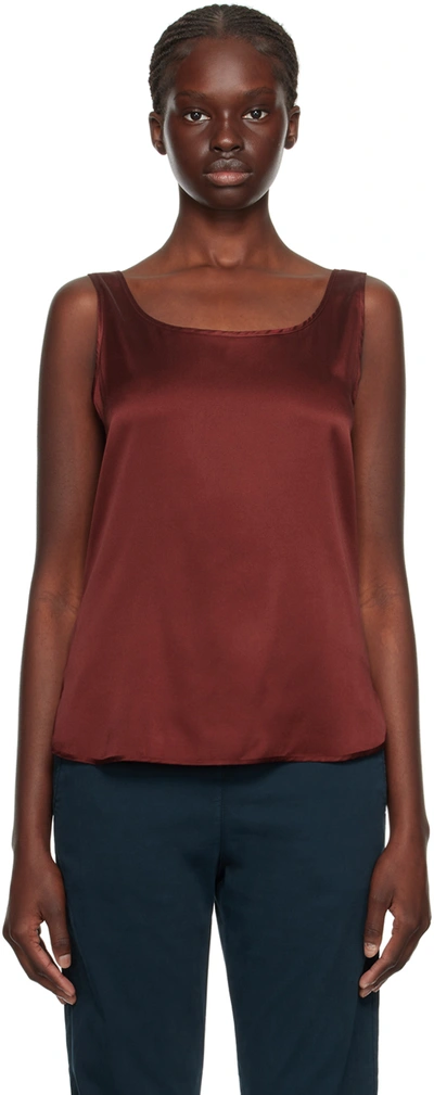 Max Mara Burgundy Pan Tank Top In 082 Brick Red