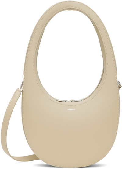 Coperni Mini Swipe Leather Top Handle Bag In Beige