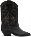Isabel Marant Duerto Intarsia 50mm Leather Boots In 02fk Faded Black