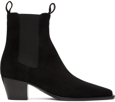 Totême 50mm The City Suede Ankle Boots In Black