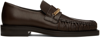 MARTINE ROSE BROWN SQUARE TOE LOAFERS