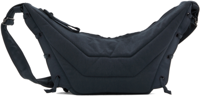 Lemaire Navy Small Soft Game Bag In Blue