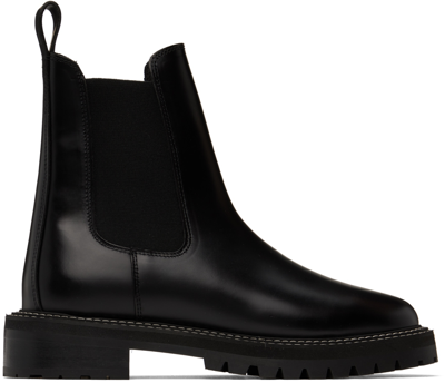 Staud Black Dutch Chelsea Boots In Blk Black