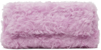 Dries Van Noten Purple Fluffy Faux-fur Pouch In 403 Lilac