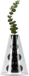 Tom Dixon Black Bump Cone Vase In Black