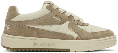 Palm Angels University Sneakers In White Camel (beige)