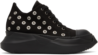 Rick Owens Drkshdw Black Abstract Sneakers In 999 Black/black/blac