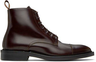 Paul Smith Brown Gorman Bordo Boots In Reds