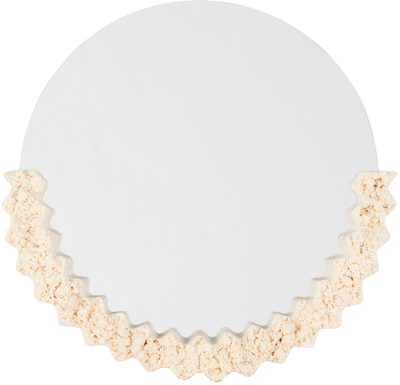 Charlotte Kidger Off-white Medium Raw Edge Mirror In Beige/cream