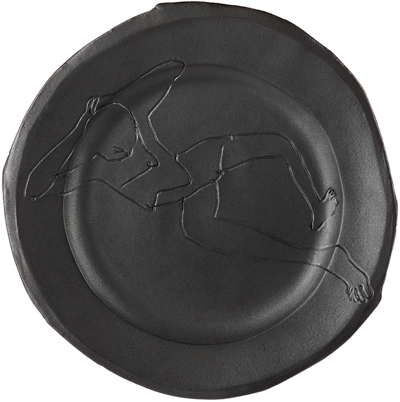 Yellow Nose Studio Ssense Exclusive Black Quick Dip Dinner Plate