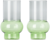 Tom Dixon Green Tall Bump Glasses Set In Bump Green