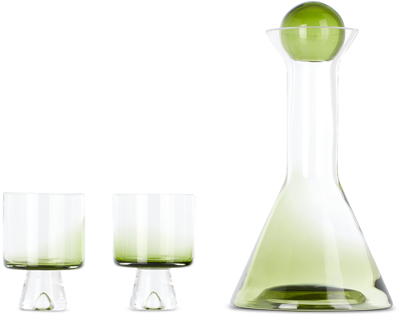 Tom Dixon Green Tank Wine Gift Set, 3 Pcs In Tank Green