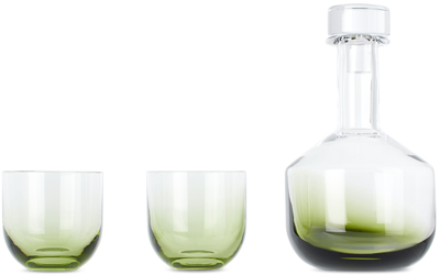 Tom Dixon Green Tank Whiskey Gift Set, 3 Pcs In Tank Green