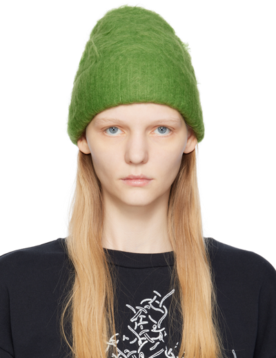 Acne Studios Kameo Brushed Nylon-wool Beanie In Green