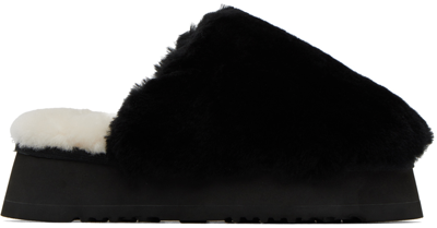 Mou Ssense Exclusive Black Slippers In Bkbk Black