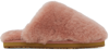 MOU PINK SHEARLING SLIPPERS