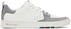 PS BY PAUL SMITH WHITE & GRAY COSMO SNEAKERS