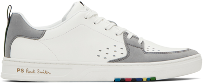 Ps By Paul Smith White And Khaki Panel 'cosmo' Trainers
