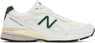New Balance X Teddy Santis 990v4 Made In Usa "white Green" Trainers