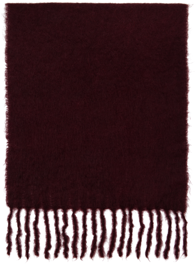 Ganni Red Gradient Scarf In 431 Port Royale