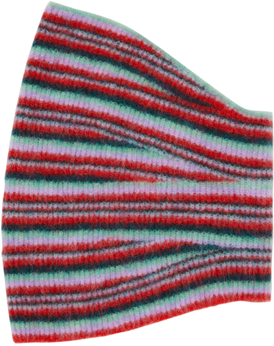 Kiko Kostadinov Red Striped Neck Warmer In Red Multi Stripe