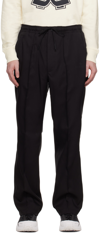 MONCLER BLACK DRAWSTRING TROUSERS