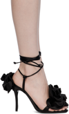 Magda Butrym Wrap Around Double Flower Sandals In Black